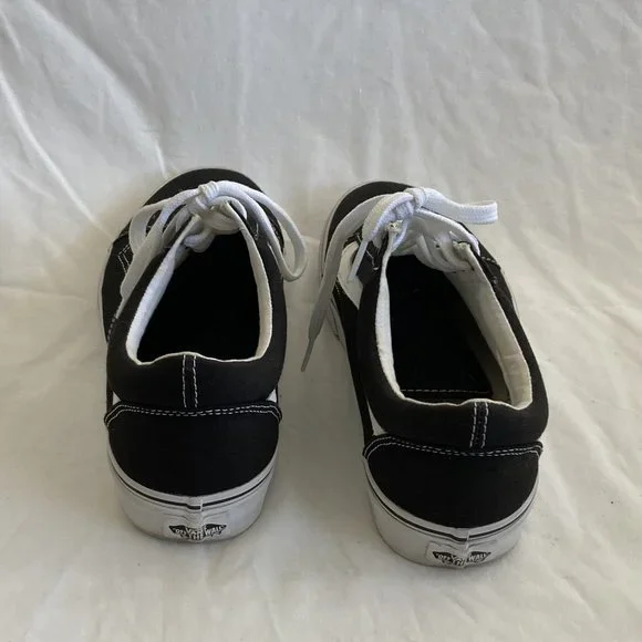 Vans Classic Black Canvas Old Skool Shoes Size M 9 1/2 W 11 - Picture 2 of 7